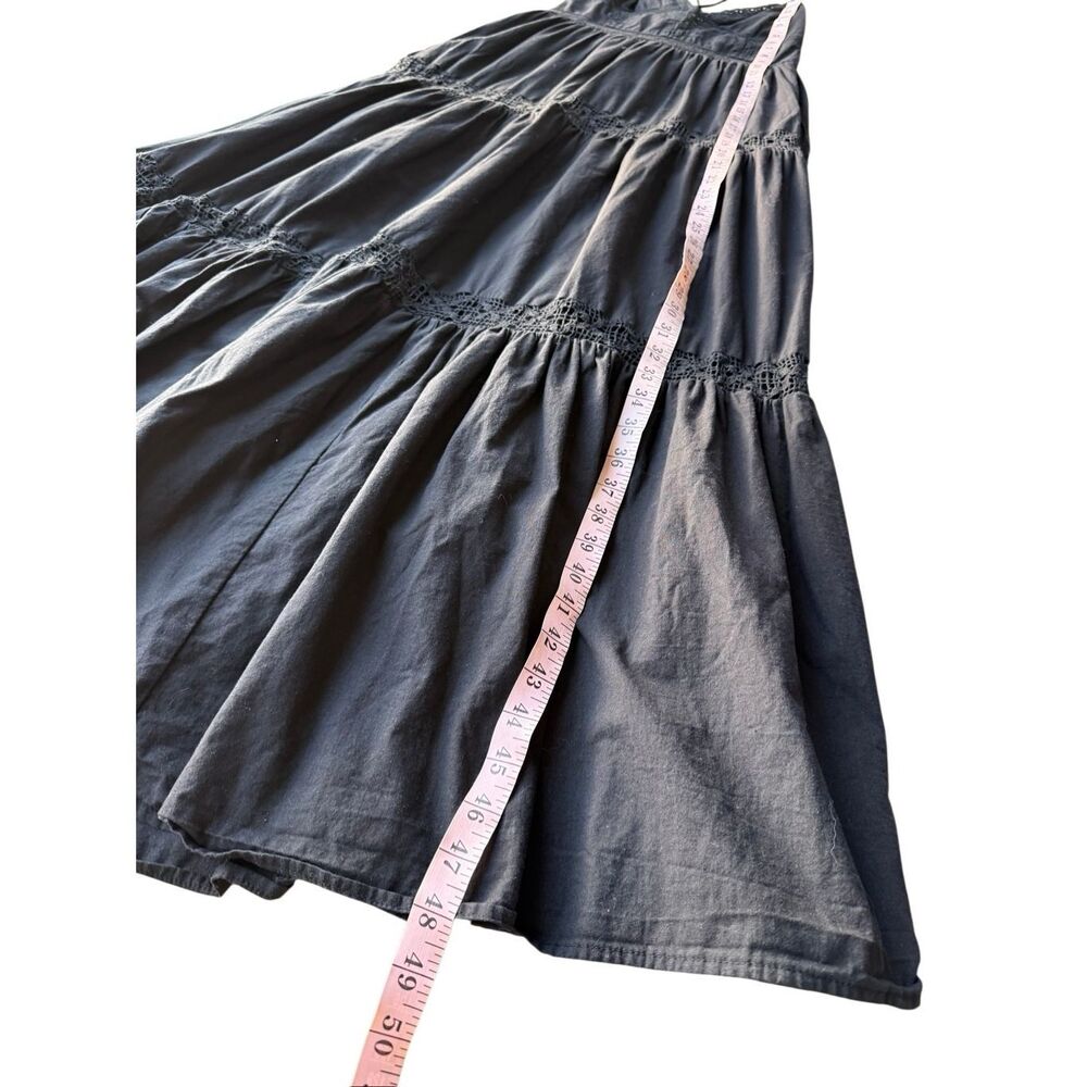 Francesca’s Audrey Parks Black Tiered Lace-Up Back Maxi Dress - Picture 9 of 9